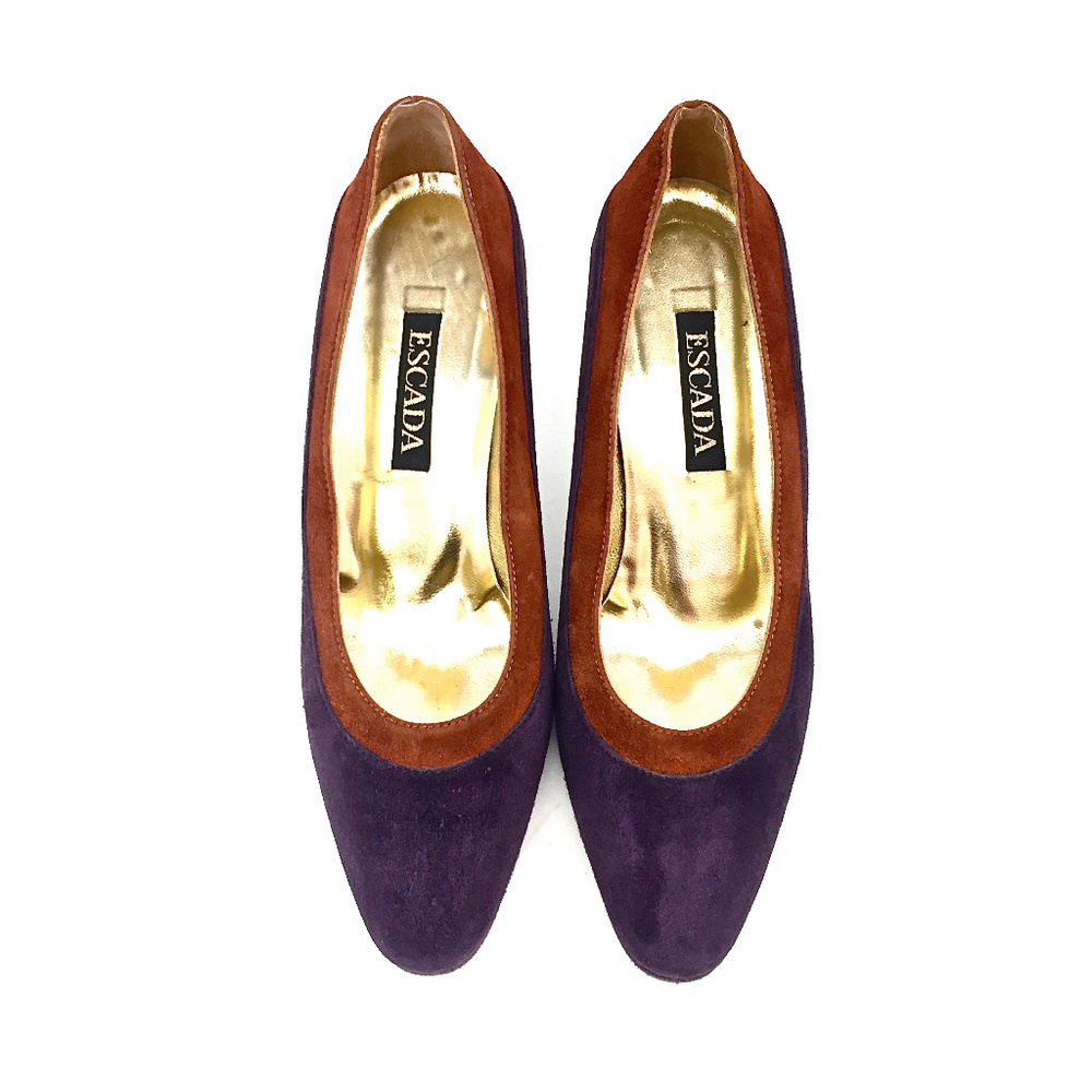 🧡VTG Escada Purple/Orange Suede Pumps Sz 7.5 🧡 - Picture 5 of 8